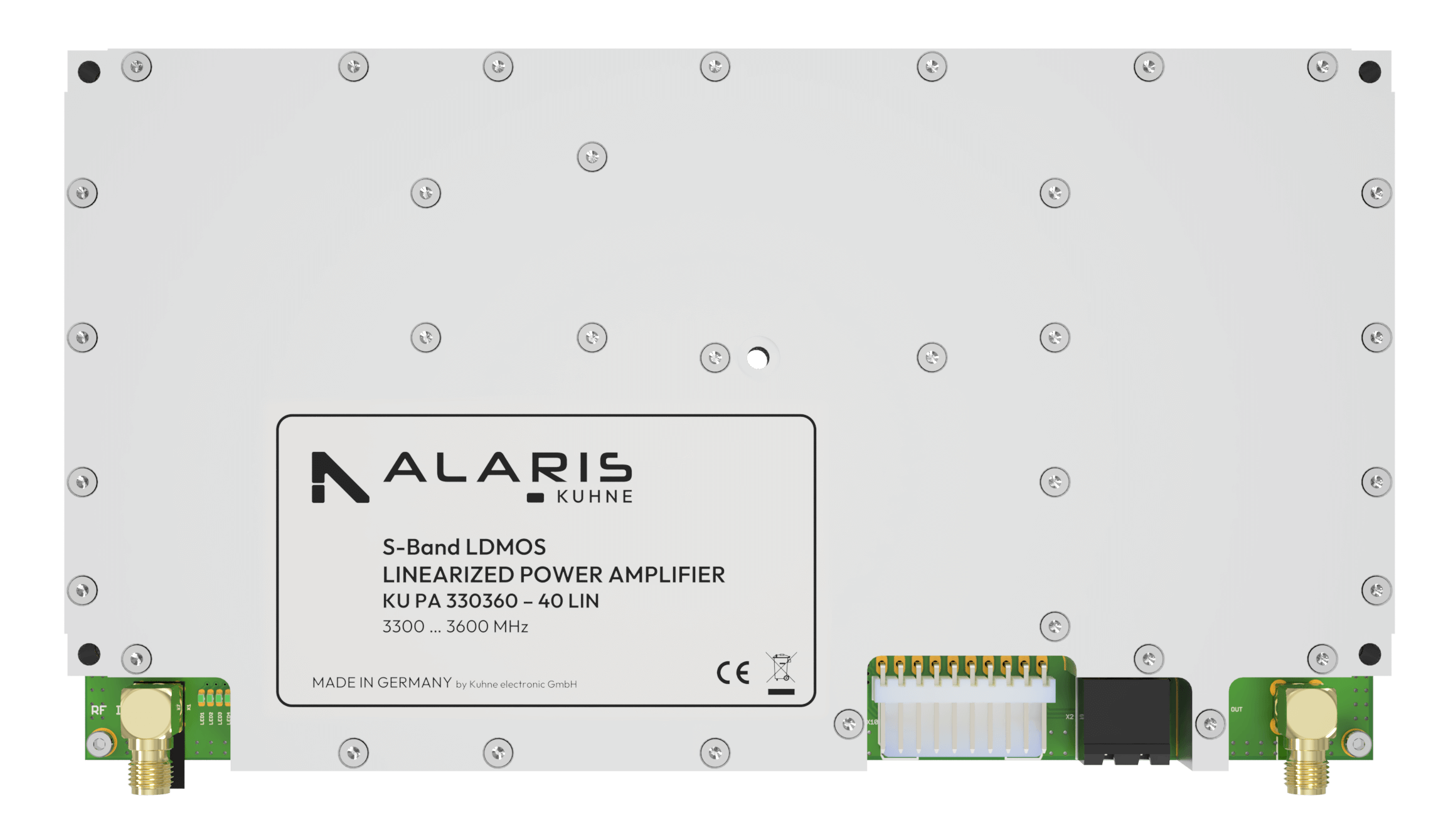 LDMOS Power Amplifier, 3300 ... 3600 MHz, 4 ... 5 W COFDM Linear S-Band Power Amplifier (KU PA 330360 - 40 LIN)